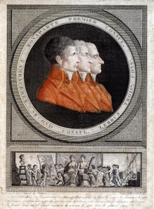 Ritratto dei tre consoli, Napoleone Bonaparte (1769-1821), Jean Jacques Regis (Jean-Jacques-Regis) de Cambacérès (1753-1824) e Charles François Lebrun (1739-1824) da French School