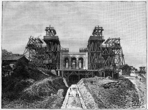 Il cantiere della chiesa del Sacro Cuore a Montmartre. In 