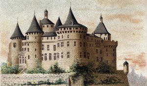 Veduta del castello di Chastellux (Yonne)