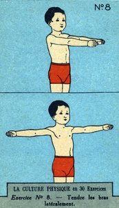 Esercizi fisici, fitness, buona salute (cromolitografia) inizio XX secolo da French School