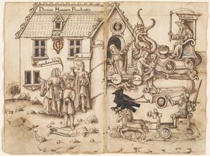 "Non voltarti indietro quando arrivi alla fine" [fol. 26 verso / 27 recto] da French early 16th Century