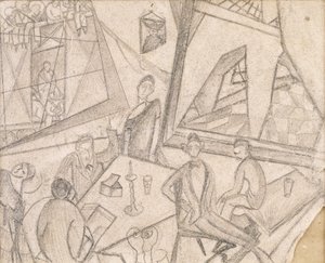 Frida e i suoi contemporanei, 1925 circa (matita su carta) da Frida Kahlo