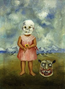 She Plays Alone or Girl with Death Mask; Ella Juega Sola o Nina con Mascara de la Muerte