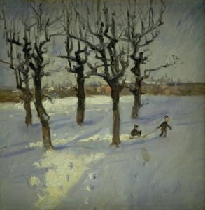 Scena invernale in un sobborgo di Copenaghen