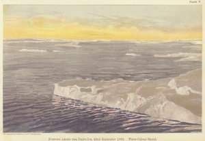 Sera tra i ghiacci alla deriva, 22 settembre 1893, schizzo ad acquerello da Fridtjof Nansen