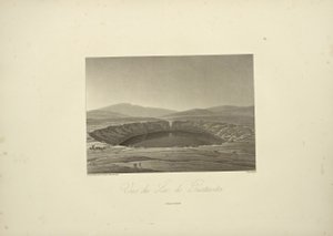 Veduta del Lago di Guatavita, disegnata da Thibaut, incisa da Bouquet, illustrazione da 