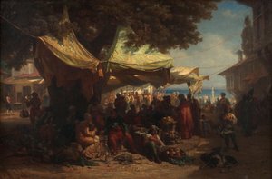 Mercato di Costantinopoli da Friedrich Alois Schönn