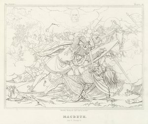 Macbeth, Atto V, Scena 7 (incisione) da Friedrich August Moritz Retzsch