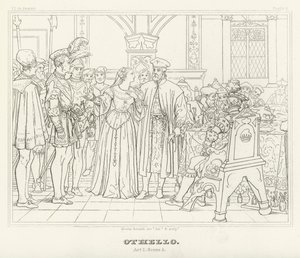 Otello, Atto I, Scena 3 (incisione) da Friedrich August Moritz Retzsch
