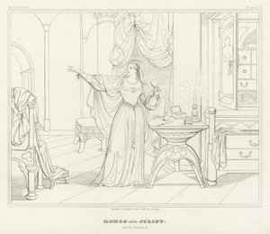 Romeo e Giulietta, Atto IV, Scena 3 da Friedrich August Moritz Retzsch