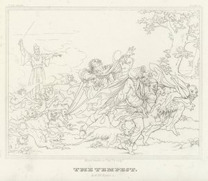 La tempesta, Atto IV, Scena 1 (incisione) da Friedrich August Moritz Retzsch