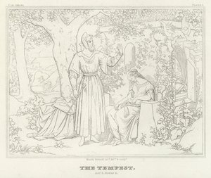 La Tempesta, Atto I, Scena 2 (incisione) da Friedrich August Moritz Retzsch
