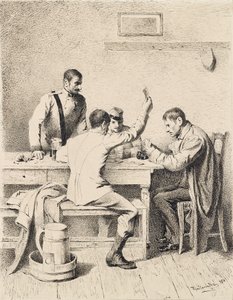 Soldati che giocano a carte da Friedrich Friedländer Ritter von Malheim