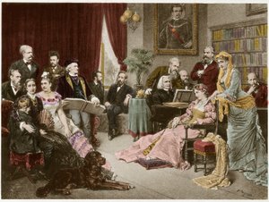 Richard Wagner e Liszt a Bayreuth con Cosima e Siegfried - dopo Fritz Georg Papperitz da Friedrich Georg Papperitz