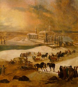 Vista invernale del castello di Poltsamaa (dettaglio), 1793 da Friedrich Hartmann Barisien