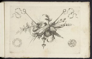 Festone con fiori, foglie e frutti da Friedrich Jacob Morisson