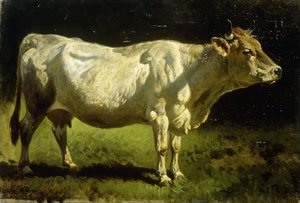 Mucca in un paesaggio da Friedrich Johann Voltz