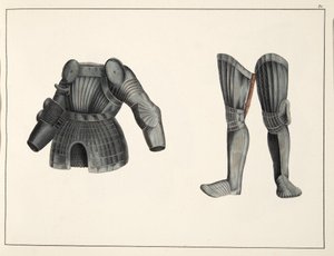 Armatura, tavola da A History of the Development and Customs of Chivalry, di Dr. Franz Kottenkamp, pubblicato da Carl Hoffmann, 1842