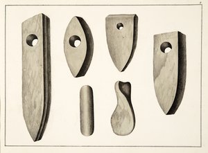 Armi di pietra, tavola da A History of the Development and Customs of Chivalry, di Dr. Franz Kottenkamp, pubblicato da Carl Hoffmann, 1842 da Friedrich Martin von Reibisch