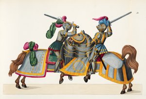 Due cavalieri a un torneo, tavola da 