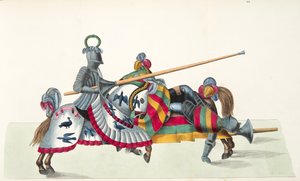 Due cavalieri a un torneo, tavola da 