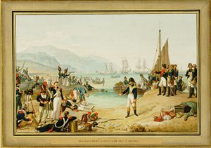 Napoleone I sbarca nei pressi di Antibes, Francia ... (acquerello)