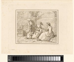 Donne che filano (Scene di vita quotidiana in Italia) (Figure prese dal vero) da Friedrich Rehberg