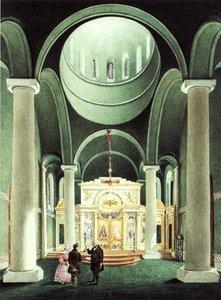 Vista interna della Chiesa di Alexander Nevsky a Potsdam, 1838 da Friedrich Wilhelm Klose