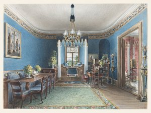 La stanza blu, Schloss Fischbach, 1846 da Friedrich Wilhelm Klose