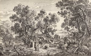 Nausicaa e Ulisse (incisione) da Friedrich the Elder Preller
