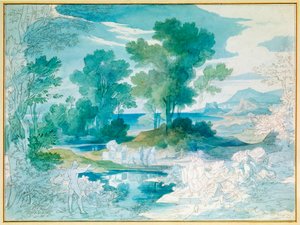 Ulisse e Nausicaa (acquerello) da Friedrich the Elder Preller