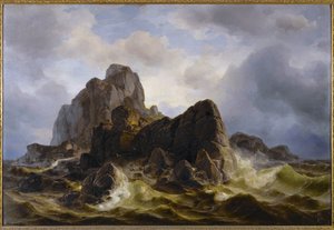 Roccia tra i frangenti (pittura) da Friedrich the Younger Preller