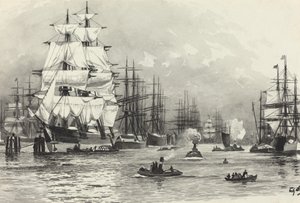 Porto con veliero da Fritz Stoltenberg