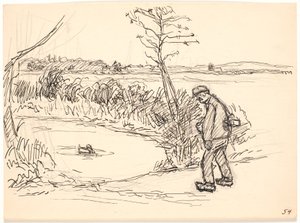 Contadino presso il lago ghiacciato da Fritz Syberg