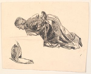 Bozzetto per la figura della madre in: Ecco i tuoi occhi, disse la Morte... da Fritz Syberg