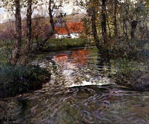 Edificio lungo il fiume da Fritz Thaulow