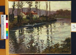 Paesaggio fluviale con anatre da Frits Thaulow