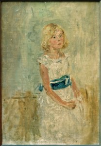 Ragazza bionda con fascia blu da Fritz von Uhde