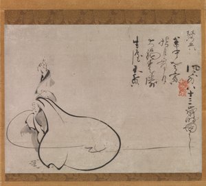 Hotei che Indica la Luna, 1650 da Fugai Ekun