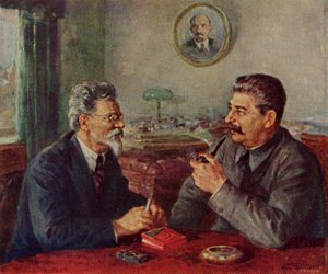 Joseph Stalin (1879-1953) e Mikhail Ivanovitch Kalinin (1875-1946)