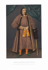 Abbigliamento dei boiardi del XVII secolo. Afanasiy Kirillovich Naryshkin (dalle Antichità di..., 184) da Fyodor Grigoryevich Solntsev