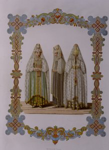Costumi delle fanciulle di Torzhok dalla serie Abbigliamento dello stato russo, 1851