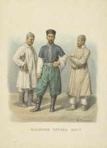 Tatari di Kazan, illustrazione dalla serie Abbigliamento dello Stato Russo, 1869 da Fyodor Grigoryevich Solntsev