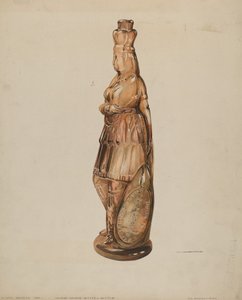 Bottiglia di amari con fanciulla indiana da G.A. Spangenberg