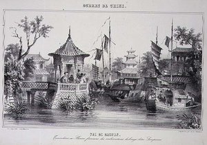 Veduta di Canton, con marinai donne nei loro sampan, da 