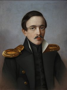 Ritratto del poeta Mikhail Lermontov 1814-1841, 1887 da G.F. Krylov