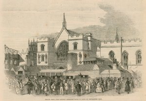 Palace Yard, le sale del comitato ferroviario davanti alla Westminster Hall da G.F. Sargent