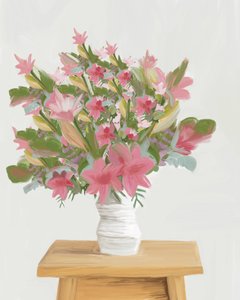 Fiori rosa in stile pittorico da GIovanna Gil Alves