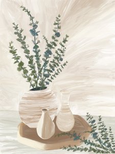 Composizione floreale serena all’eucalipto da GIovanna Gil Alves