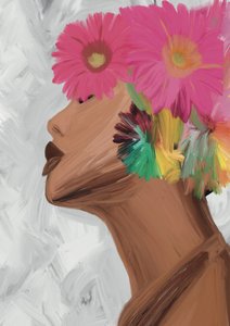 Donna con fiori dai colori vivaci da GIovanna Gil Alves